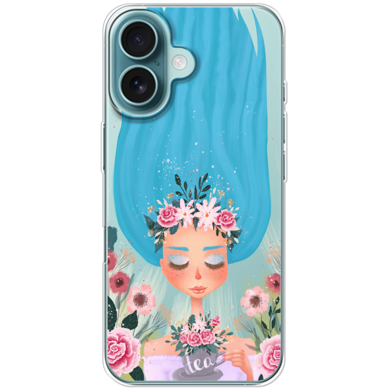 Прозрачный чехол BoxFace Apple iPhone 16 Blue Hair