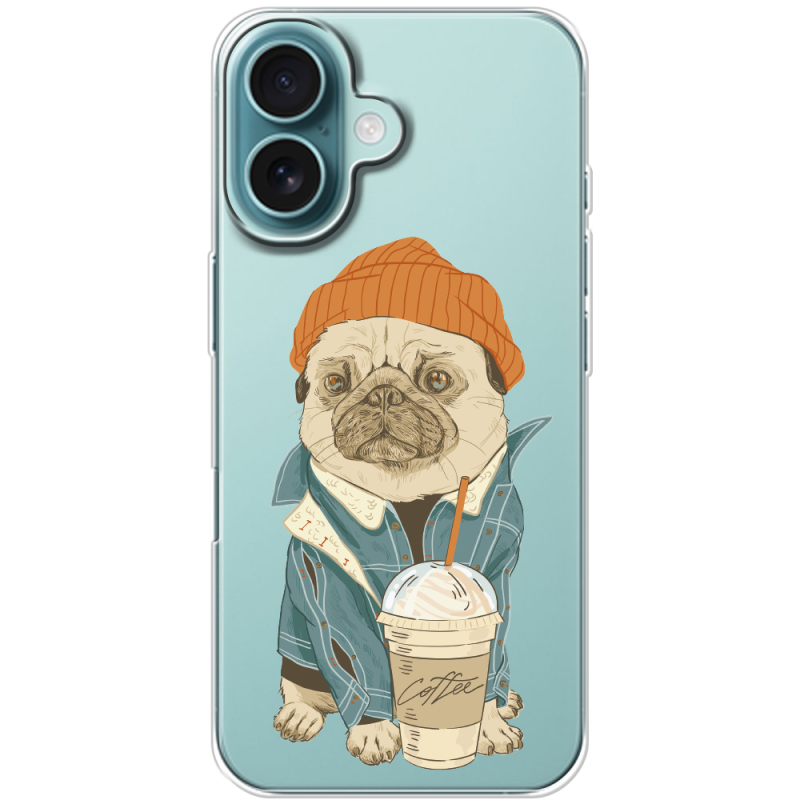 Прозрачный чехол BoxFace Apple iPhone 16 Dog Coffeeman