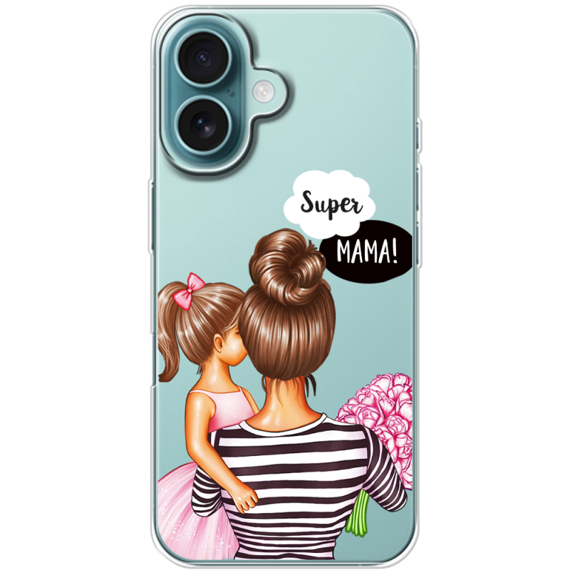 Прозрачный чехол BoxFace Apple iPhone 16 Super Mama and Daughter