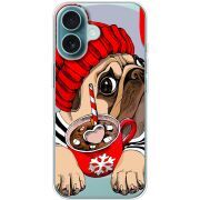 Прозрачный чехол BoxFace Apple iPhone 16 Winter Puggy