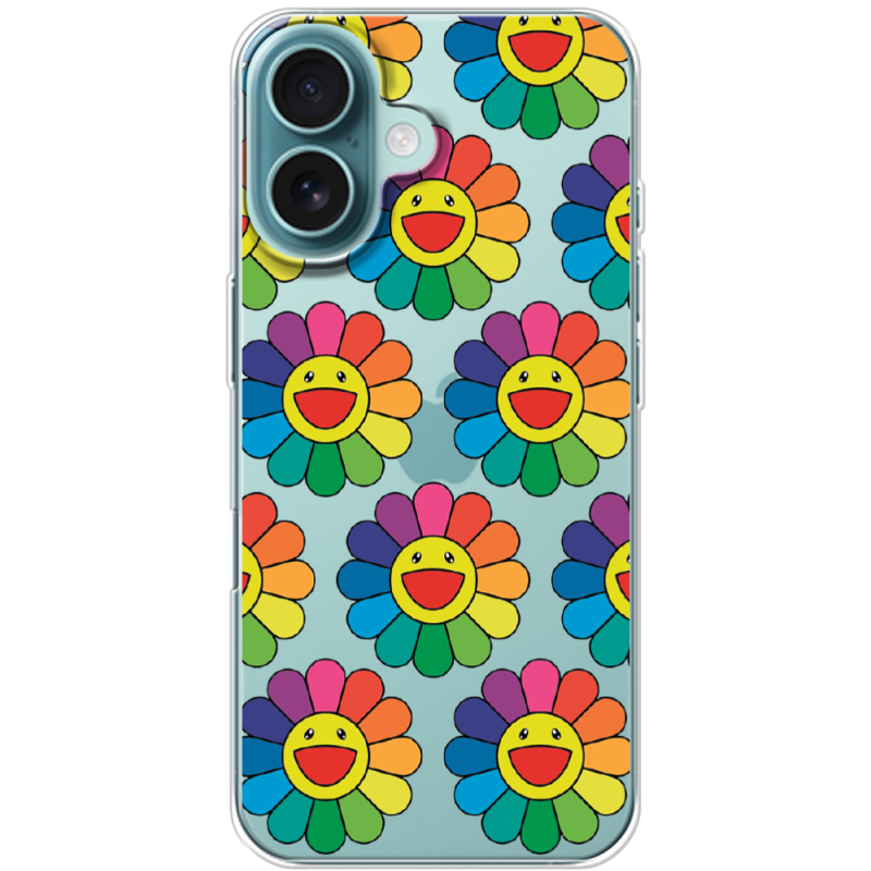 Прозрачный чехол BoxFace Apple iPhone 16 Hippie Flowers