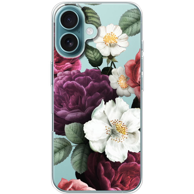 Прозрачный чехол BoxFace Apple iPhone 16 Floral Dark Dreams