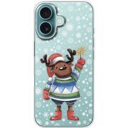 Прозрачный чехол BoxFace Apple iPhone 16 Christmas Deer with Snow