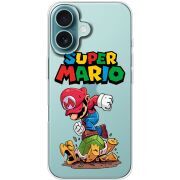 Прозрачный чехол BoxFace Apple iPhone 16 Super Mario