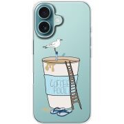 Прозрачный чехол BoxFace Apple iPhone 16 Segull in Cofee Pool