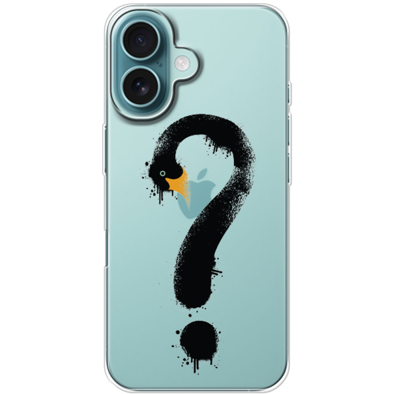 Прозрачный чехол BoxFace Apple iPhone 16 Swan question