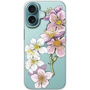 Прозрачный чехол BoxFace Apple iPhone 16 Cherry Blossom