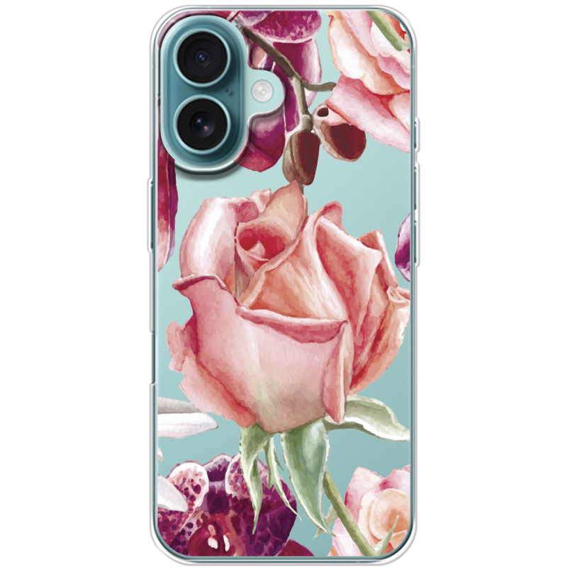 Прозрачный чехол BoxFace Apple iPhone 16 Rose