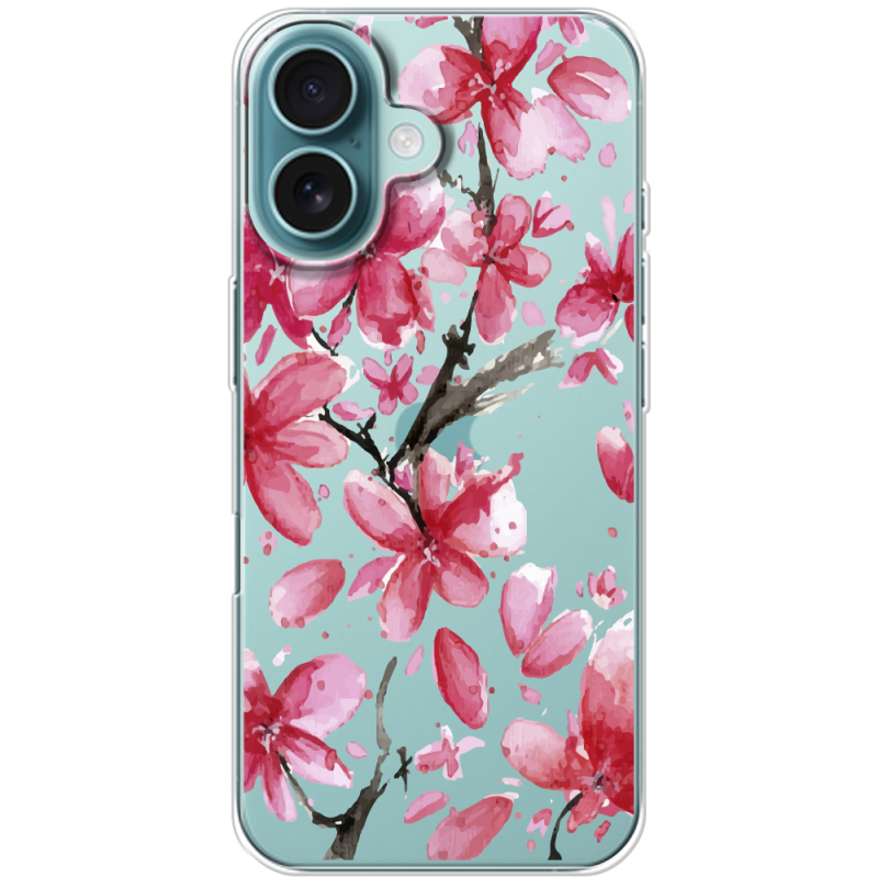 Прозрачный чехол BoxFace Apple iPhone 16 Pink Magnolia