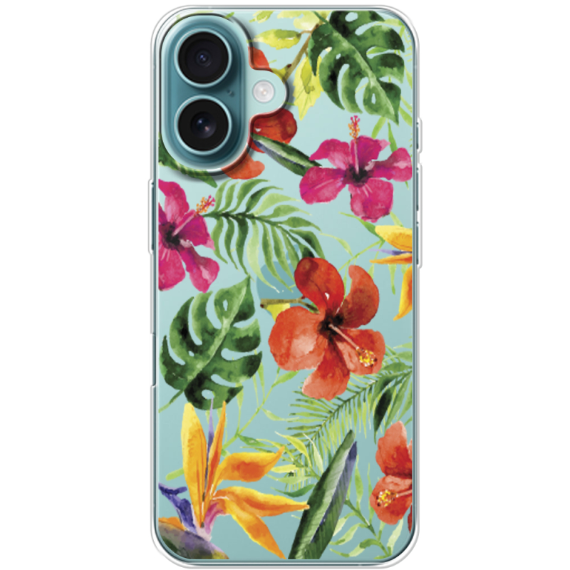 Прозрачный чехол BoxFace Apple iPhone 16 Tropical Flowers