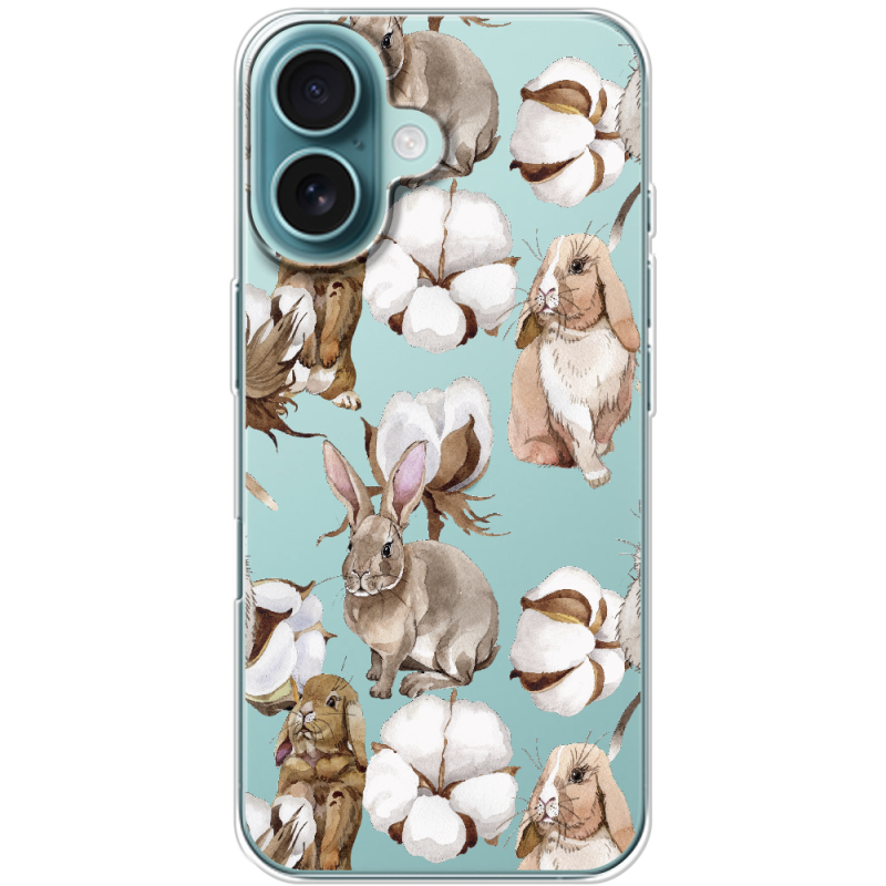 Прозрачный чехол BoxFace Apple iPhone 16 Cotton and Rabbits