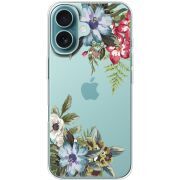 Прозрачный чехол BoxFace Apple iPhone 16 Floral