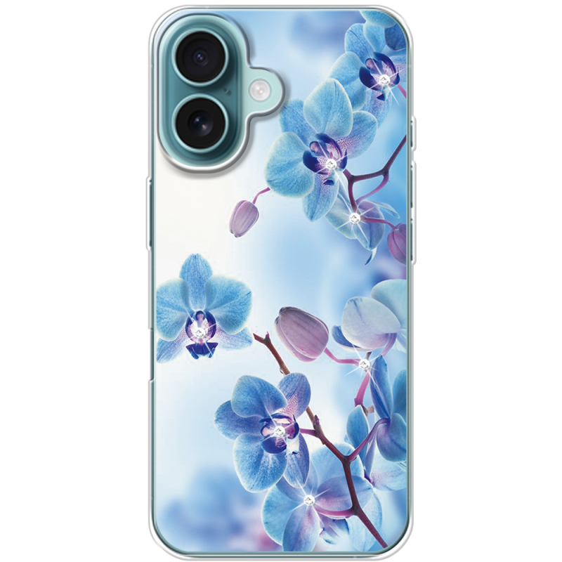 Чехол со стразами Apple iPhone 16 Orchids