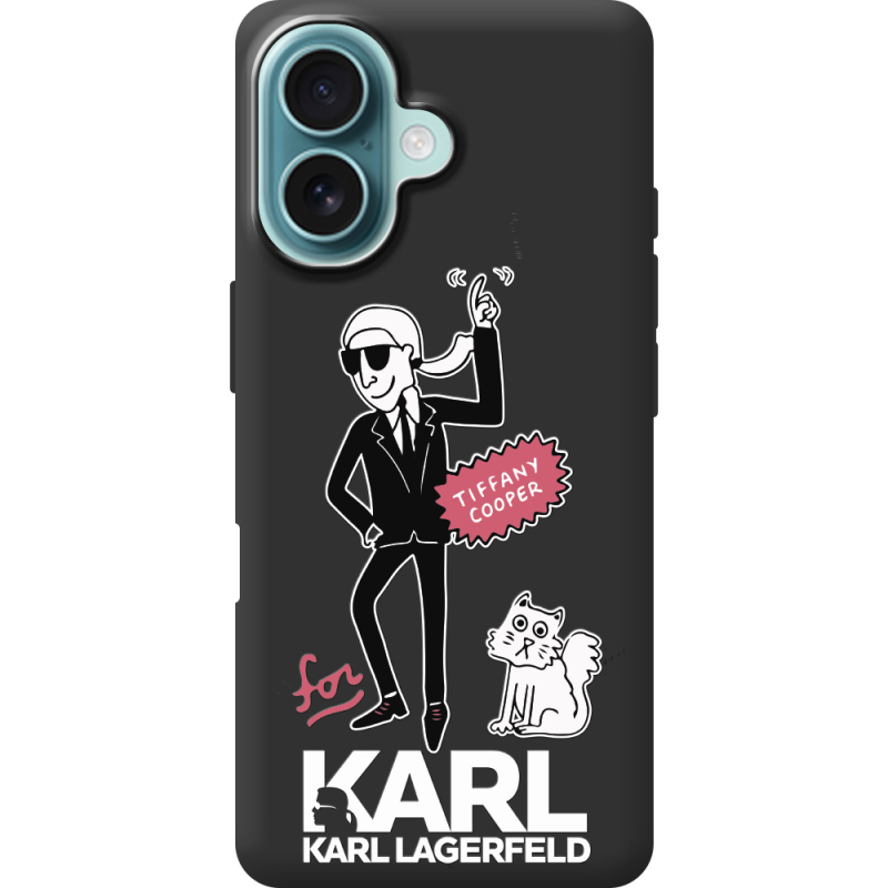 Черный чехол BoxFace Apple iPhone 16 For Karl