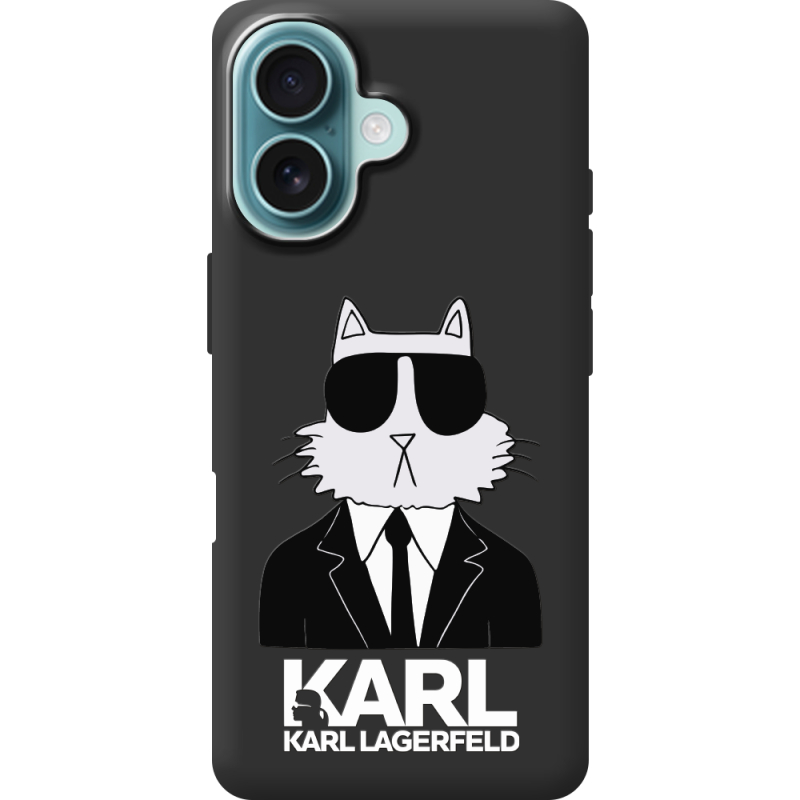 Черный чехол BoxFace Apple iPhone 16 Cat in Black