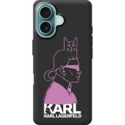 Черный чехол BoxFace Apple iPhone 16 Pink Karl