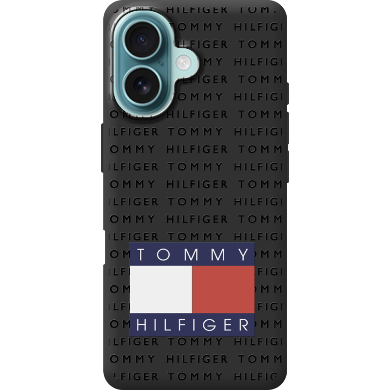 Черный чехол BoxFace Apple iPhone 16 Tommy Print