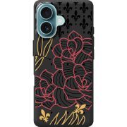 Черный чехол BoxFace Apple iPhone 16 FranceFlowers