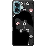 Черный чехол BoxFace Apple iPhone 16 Flower Hair