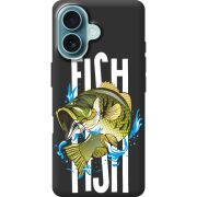 Черный чехол BoxFace Apple iPhone 16 Fish