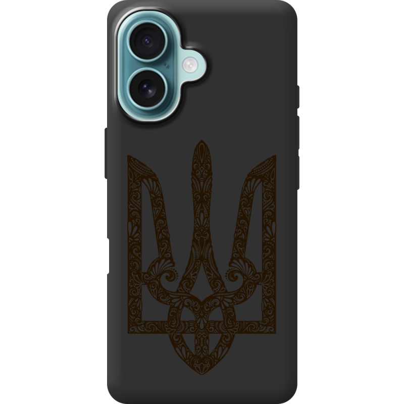 Черный чехол BoxFace Apple iPhone 16 Ukrainian Trident