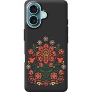 Черный чехол BoxFace Apple iPhone 16 Ukrainian Ornament