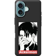 Черный чехол BoxFace Apple iPhone 16 Attack On Titan - Ackerman