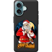 Черный чехол BoxFace Apple iPhone 16 Cool Santa