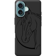 Черный чехол BoxFace Apple iPhone 16 Horse