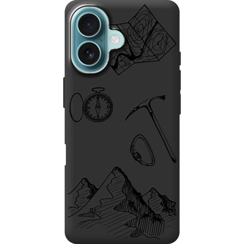 Черный чехол BoxFace Apple iPhone 16 Mountains