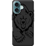 Черный чехол BoxFace Apple iPhone 16 Grizzly Bear