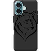 Черный чехол BoxFace Apple iPhone 16 Wolf