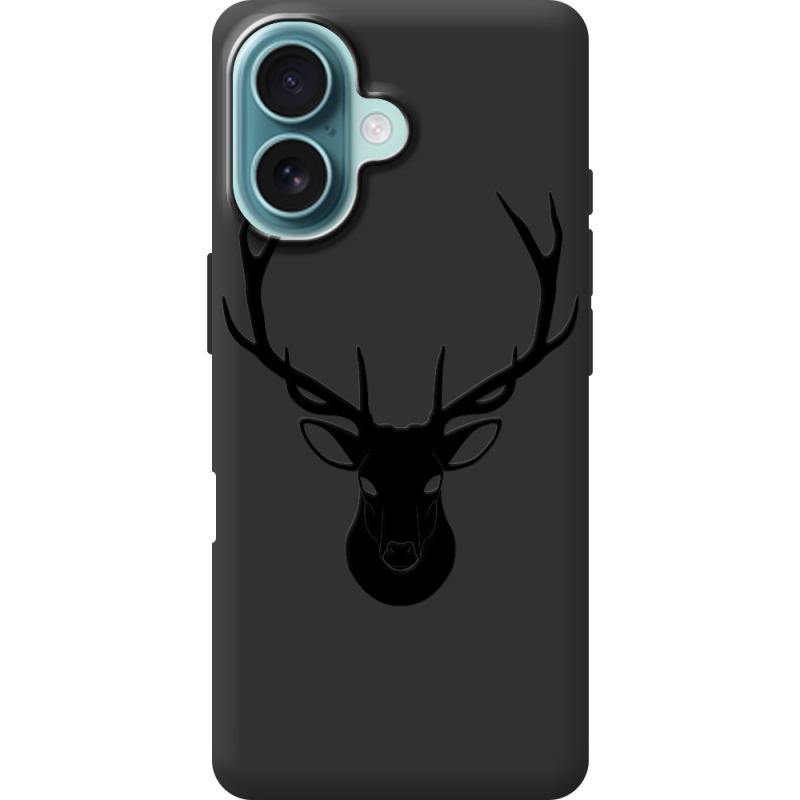 Черный чехол BoxFace Apple iPhone 16 Deer