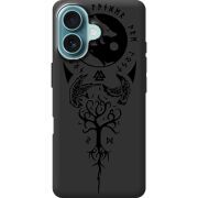 Черный чехол BoxFace Apple iPhone 16 Hugin and Munin