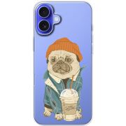 Прозрачный чехол BoxFace Apple iPhone 16 Plus Dog Coffeeman