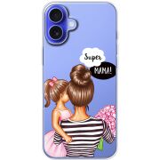 Прозрачный чехол BoxFace Apple iPhone 16 Plus Super Mama and Daughter