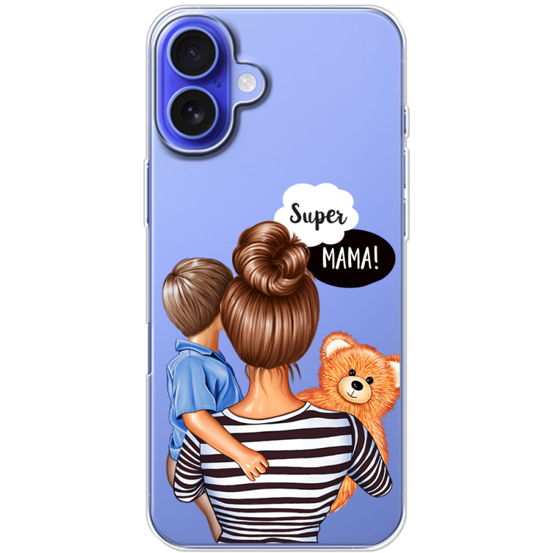 Прозрачный чехол BoxFace Apple iPhone 16 Plus Super Mama and Son