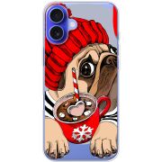 Прозрачный чехол BoxFace Apple iPhone 16 Plus Winter Puggy