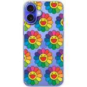 Прозрачный чехол BoxFace Apple iPhone 16 Plus Hippie Flowers