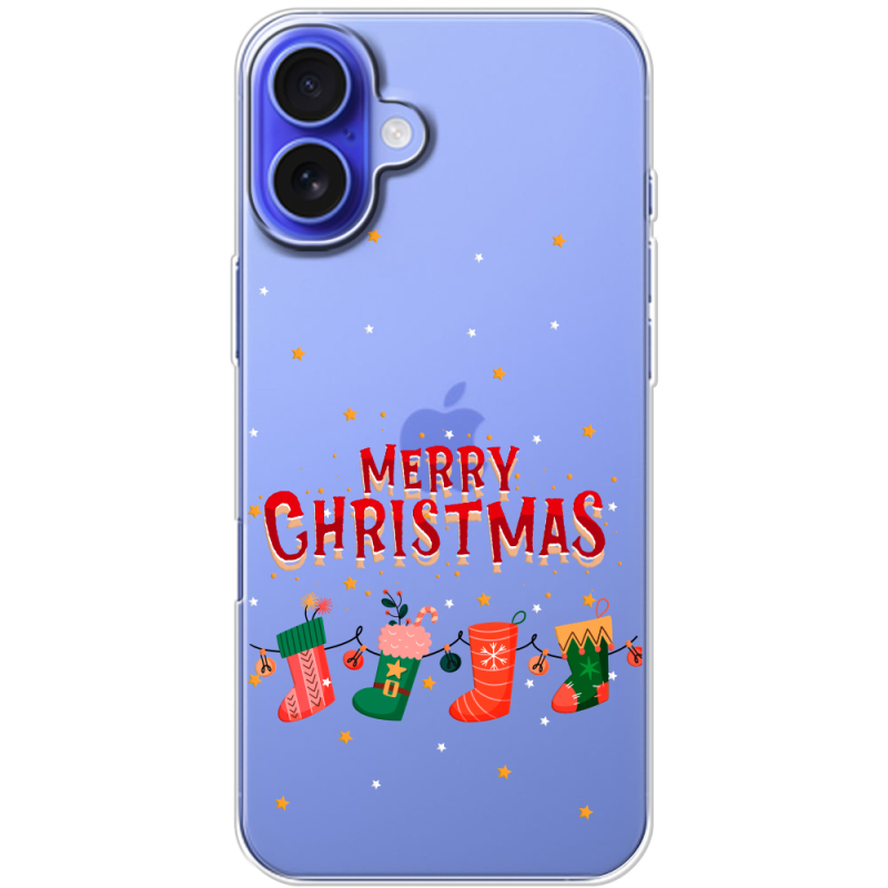 Прозрачный чехол BoxFace Apple iPhone 16 Plus Merry Christmas