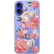 Прозрачный чехол BoxFace Apple iPhone 16 Plus Peony Watercolor Style