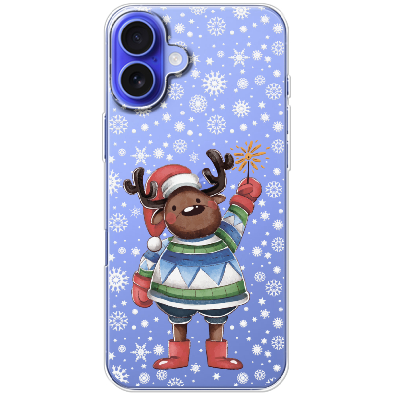 Прозрачный чехол BoxFace Apple iPhone 16 Plus Christmas Deer with Snow