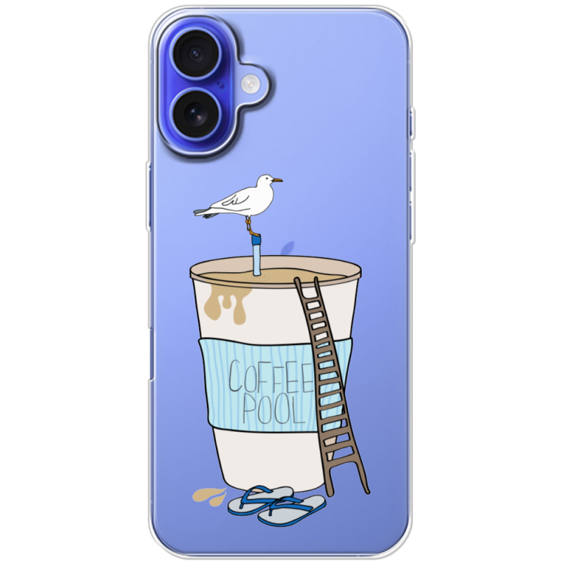 Прозрачный чехол BoxFace Apple iPhone 16 Plus Segull in Cofee Pool