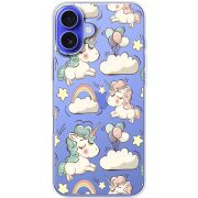 Прозрачный чехол BoxFace Apple iPhone 16 Plus Unicorns