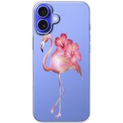 Прозрачный чехол BoxFace Apple iPhone 16 Plus Floral Flamingo