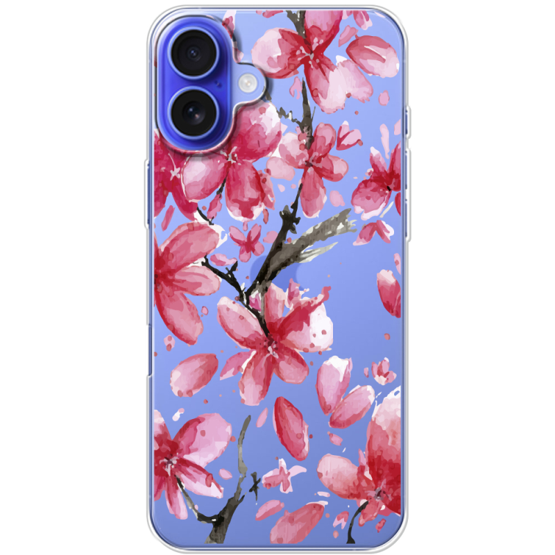 Прозрачный чехол BoxFace Apple iPhone 16 Plus Pink Magnolia