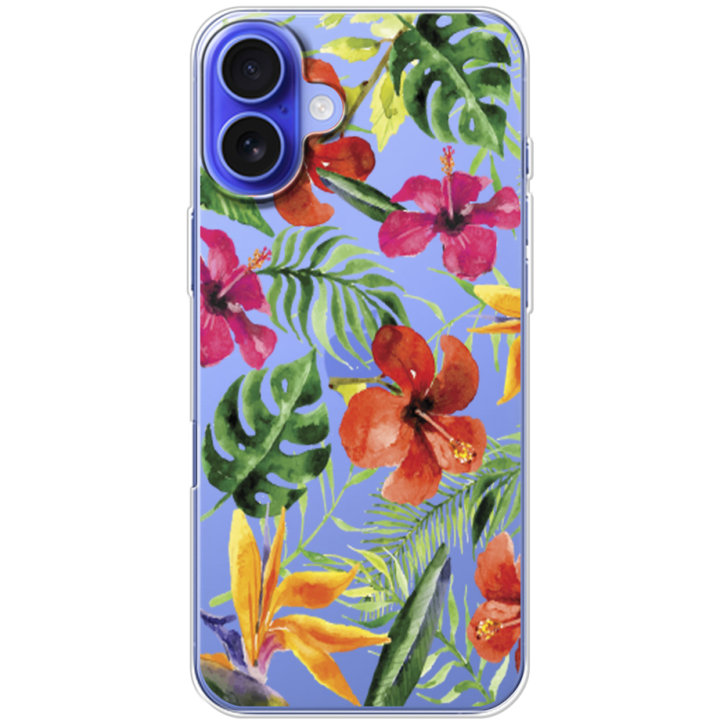 Прозрачный чехол BoxFace Apple iPhone 16 Plus Tropical Flowers