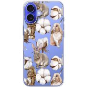 Прозрачный чехол BoxFace Apple iPhone 16 Plus Cotton and Rabbits