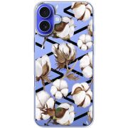 Прозрачный чехол BoxFace Apple iPhone 16 Plus Cotton flowers