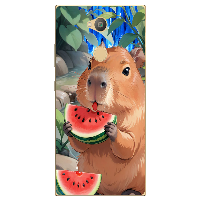 Чехол Uprint Sony Xperia L2 H4311 Капібара з кавуном